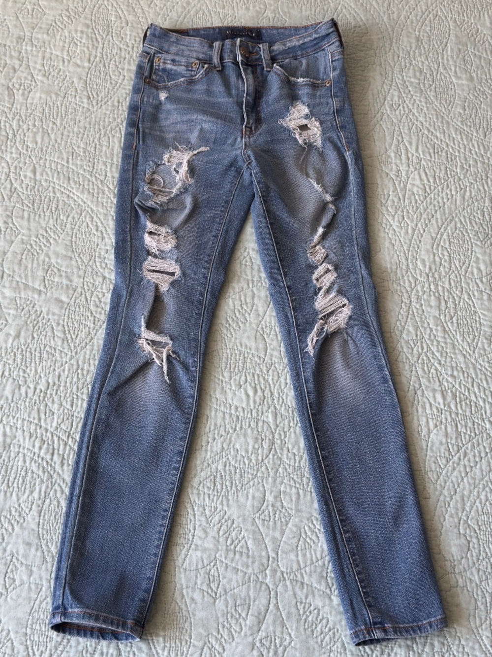 AEROPOSTALE high rise jegging super stretch distressed skinny ankle